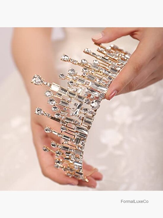 Crystal Rhinestone Tiara Princess Queen Crown Headband for Wedding Pageant